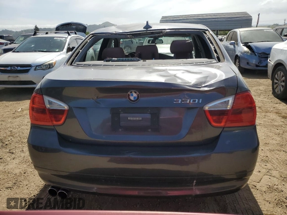 2006 BMW 3 Series 330i with VIN WBAVB33526KS38547, listed as a Copart auction lot 52686815 with 120,137 mi miles and Salvage Title. Bid and sale history available at carsss.com. Image 6.