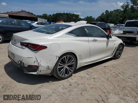 2017 Infiniti Q60 Premium with VIN JN1EV7EK2HM360596, listed as a Copart auction lot 59596425 with 97,099 mi miles and Salvage title. Bid and sale history available at DreamBid. Image 3.