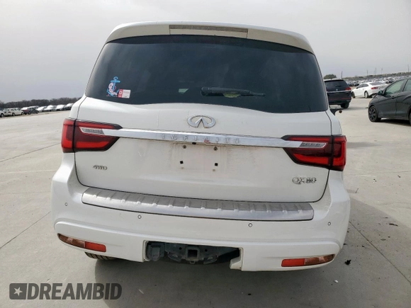 2021 Infiniti QX80 SENSORY with VIN JN8AZ2BE0M9267630, listed as a Copart auction lot 47590705 with 114,051 mi miles and Salvage Title. Bid and sale history available at carsss.com. Image 6.