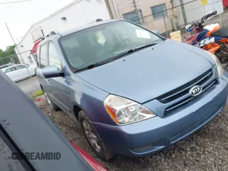 2007 Kia Sedona with VIN KNDMB133976125545, listed as a IAAI auction lot 42098969 with 217,201 mi miles. Bid and sale history available at carsss.com. Image 1.