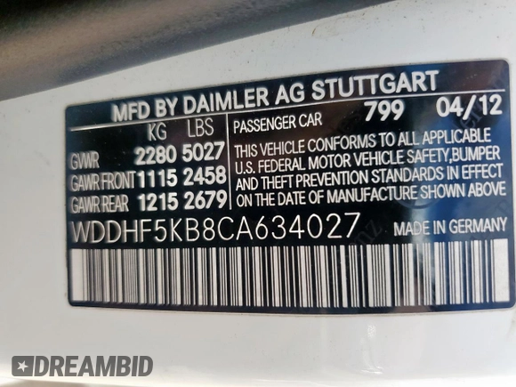 2012 Mercedes-Benz E 350 Luxury z VIN WDDHF5KB8CA634027, wystawiony jako Copart lot #61029405 z przebiegiem 162 206 mil mil oraz Szkoda całkowita • Salvage title. Historia ofert i sprzedaży dostępna na DreamBid. Obrazek 13.