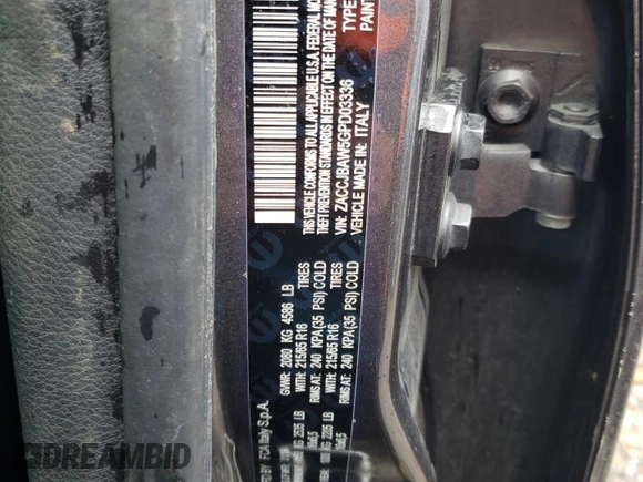 2016 Jeep Renegade Sport with VIN ZACCJBAW5GPD03336, listed as a Copart auction lot 50492275 with 116,001 mi miles and Salvage Title. Bid and sale history available at carsss.com. Image 13.