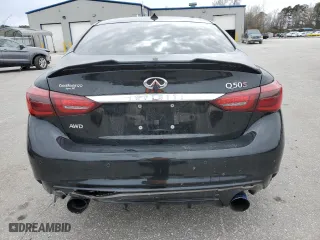 2018 Infiniti Q50 RED SPORT 400 with VIN JN1FV7AR5JM481734, listed as a Copart auction lot 48287625 with 0 mi miles and Salvage Title. Bid and sale history available at carsss.com. Image 6.