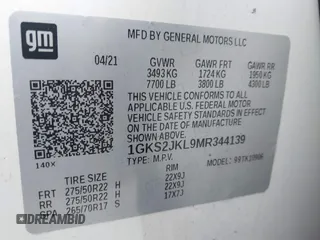 2021 GMC Yukon XL Denali with VIN 1GKS2JKL9MR344139, listed as a IAAI auction lot 41314828 with 79,703 mi miles. Bid and sale history available at carsss.com. Image 9.