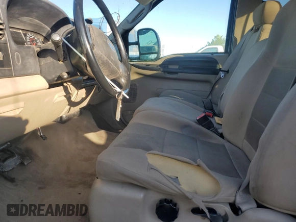 2005 Ford F-250 XL with VIN 1FTSX21555EA70470, listed as a Copart auction lot 65583455 with 243,381 mi miles and Salvage title. Bid and sale history available at DreamBid. Image 7.