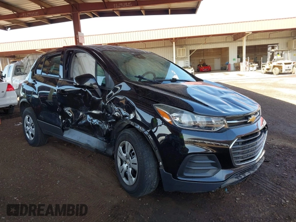 2018 Chevrolet Trax LS with VIN 3GNCJKSB0JL334237, listed as a IAAI auction lot 41992791 with 121,521 mi miles. Bid and sale history available at carsss.com. Image 1.