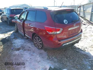 2014 Nissan Pathfinder Platinum with VIN 5N1AR2MM6EC627614, listed as a IAAI auction lot 41420846 with 141,342 mi miles and . Bid and sale history available at DreamBid. Image 3.