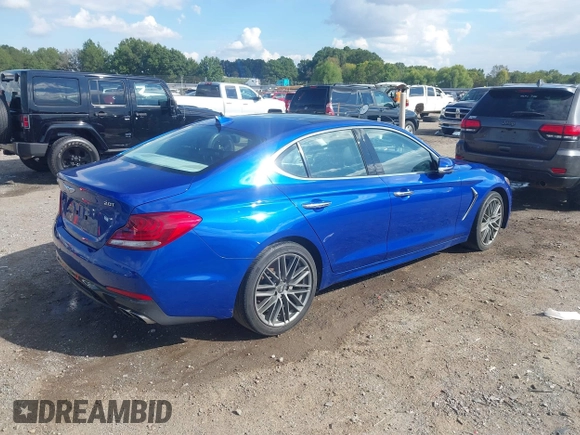 2019 Genesis G70 2.0T Advanced with VIN KMTG34LA1KU021793, listed as a IAAI auction lot 40461168 with 41,903 mi miles. Bid and sale history available at carsss.com. Image 4.