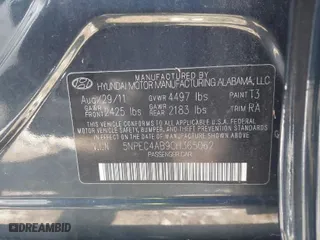 2012 Hyundai Sonata 2.0T SE with VIN 5NPEC4AB9CH365062, listed as a IAAI auction lot 41962372 with 132,232 mi miles. Bid and sale history available at carsss.com. Image 9.