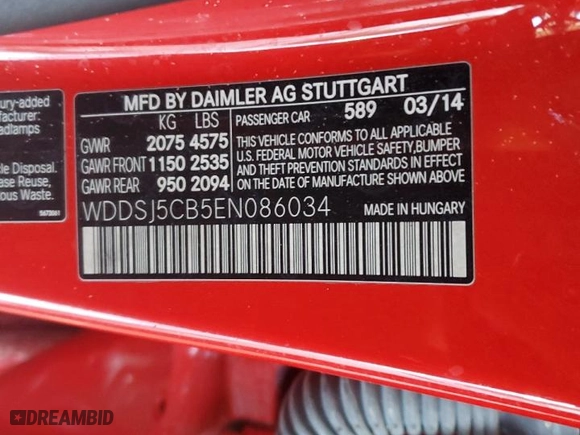 2014 Mercedes-Benz CLA-Class CLA 45 AMG with VIN WDDSJ5CB5EN086034, listed as a Copart auction lot 46156955 with 116,592 mi miles and Clean Title. Bid and sale history available at carsss.com. Image 12.