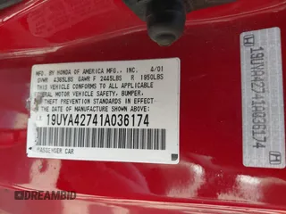 2001 Acura CL Type S z VIN 19UYA42741A036174, wystawiony jako IAAI lot #42225611 z przebiegiem 177 469 mil mil oraz . Historia ofert i sprzedaży dostępna na DreamBid. Obrazek 9.