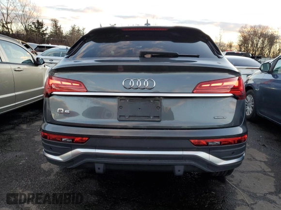 2023 Audi Q5 Sportback S line Premium Plus with VIN WA15AAFY6P2029033, listed as a Copart auction lot 85507094 with 24,289 mi miles and Salvage title. Bid and sale history available at DreamBid. Image 6.