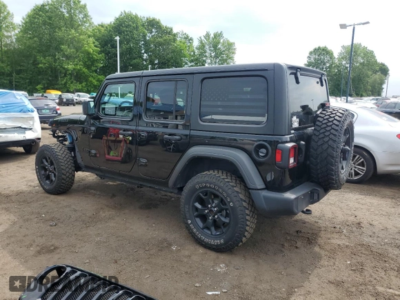 2022 Jeep Wrangler Unlimited Willys with VIN 1C4HJXDN4NW130060, listed as a Copart auction lot 58539485 with 39,930 mi miles and Salvage title. Bid and sale history available at DreamBid. Image 2.