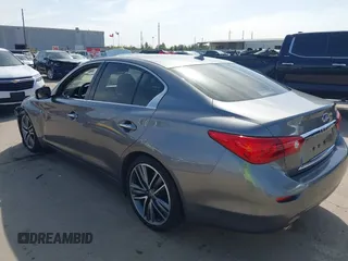2015 Infiniti Q50 Premium with VIN JN1BV7AP8FM331055, listed as a IAAI auction lot 41828967 with 110,683 mi miles. Bid and sale history available at carsss.com. Image 3.