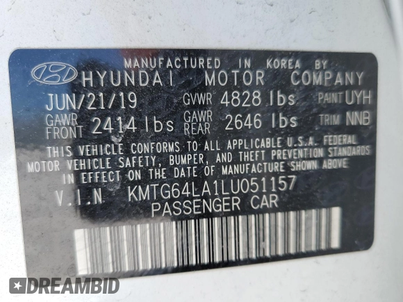 2020 Genesis G70 2.0T z VIN KMTG64LA1LU051157, wystawiony jako Copart lot #89180485 z przebiegiem 29 978 mil mil oraz Szkoda całkowita • Salvage title. Historia ofert i sprzedaży dostępna na DreamBid. Obrazek 12.