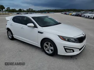 2015 Kia Optima LX with VIN 5XXGM4A7XFG448582, listed as a Copart auction lot 58603735 with 137,656 mi miles and Salvage title. Bid and sale history available at DreamBid. Image 4.