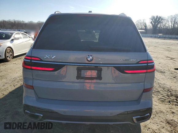 2023 BMW X7 xDrive40i with VIN 5UX23EM03P9P48219, listed as a Copart auction lot 42714055 with 48,911 mi miles and Salvage Title. Bid and sale history available at carsss.com. Image 6.