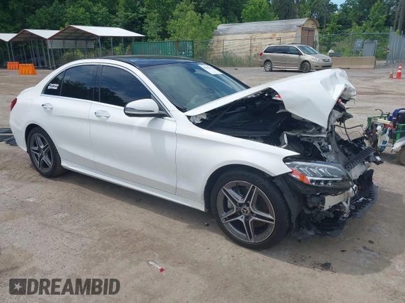 2021 Mercedes-Benz C 300 with VIN W1KWF8EB4MR639409, listed as a IAAI auction lot 42302916 with 50,055 mi miles and . Bid and sale history available at DreamBid. Image 1.
