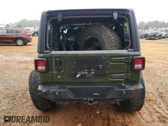 2021 Jeep Wrangler Sport with VIN 1C4GJXAG4MW748477, listed as a Copart auction lot 80044704 with 35,522 mi miles and Salvage Title. Bid and sale history available at DreamBid. Image 6.