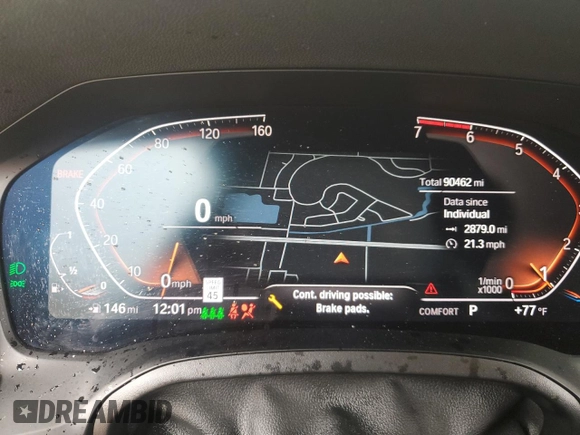 2020 BMW 3 Series 330i xDrive with VIN 3MW5R7J04L8B21138, listed as a Copart auction lot 59370565 with 90,462 mi miles and Non repairable. Bid and sale history available at DreamBid. Image 9.