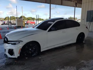 2020 BMW 3 Series M340i with VIN WBA5U7C00LFH38459, listed as a Copart auction lot 42206275 with 56,429 mi miles and Non Repairable. Bid and sale history available at carsss.com. Image 1.