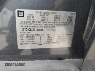 2016 GMC Canyon 4WD SLE with VIN 1GTG6CE36G1374456, listed as a Copart auction lot 52864115 with 63,892 mi miles and Salvage title. Bid and sale history available at DreamBid. Image 12.
