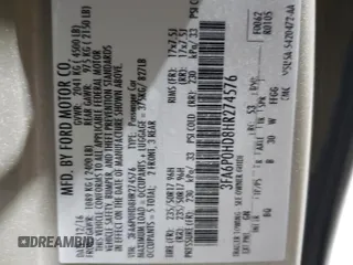 2017 Ford Fusion SE with VIN 3FA6P0HD8HR274576, listed as a Copart auction lot 41805145 with 149,893 mi miles and Salvage title. Bid and sale history available at DreamBid. Image 12.