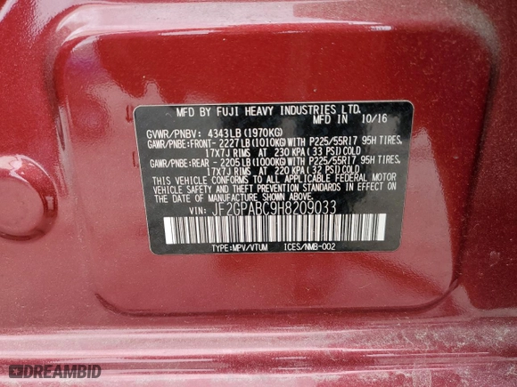 2017 Subaru Crosstrek Premium with VIN JF2GPABC9H8209033, listed as a Copart auction lot 49895275 with 47,362 mi miles and Salvage Title. Bid and sale history available at carsss.com. Image 13.
