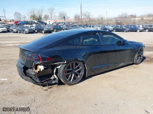 2022 Tesla Model S with VIN 5YJSA1E50NF470991, listed as a IAAI auction lot 41652545 with 1 mi miles. Bid and sale history available at carsss.com. Image 4.