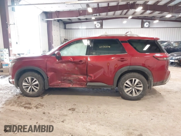 2023 Nissan Pathfinder SL with VIN 5N1DR3CC2PC211803, listed as a IAAI auction lot 41176614 with 38,811 mi miles and . Bid and sale history available at DreamBid. Image 14.