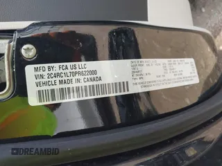 2023 Chrysler Pacifica Hybrid Touring L with VIN 2C4RC1L70PR622000, listed as a IAAI auction lot 42711826 with 65,109 mi miles and . Bid and sale history available at DreamBid. Image 9.