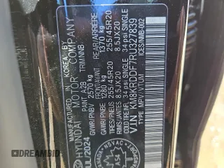 2024 Hyundai Ioniq 5 Limited z VIN KM8KRDDF7RU327839, wystawiony jako Copart lot #51738215 z przebiegiem 7 385 mil mil oraz Szkoda całkowita • Salvage title. Historia ofert i sprzedaży dostępna na DreamBid. Obrazek 12.