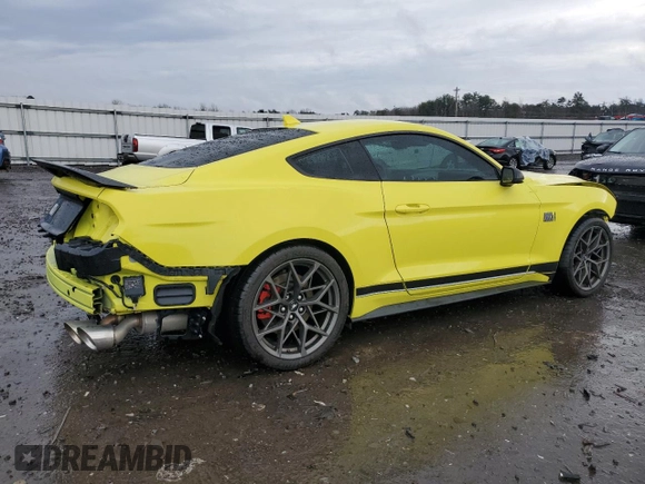 2021 Ford Mustang Mach 1 with VIN 1FA6P8R09M5552053, listed as a Copart auction lot 43067625 with 18,921 mi miles and Salvage Title. Bid and sale history available at carsss.com. Image 3.