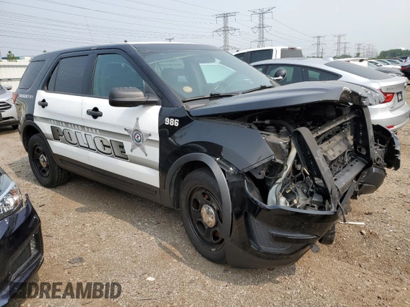 2017 Ford Police Interceptor Utility with VIN 1FM5K8AR4HGE02145, listed as a Copart auction lot 60424045 with Not provided miles and Salvage title. Bid and sale history available at DreamBid. Image 4.