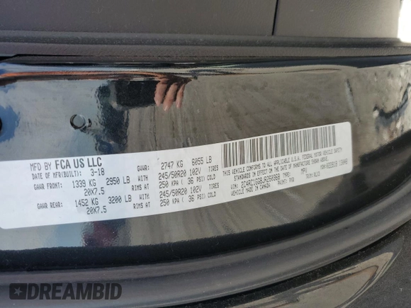 2018 Chrysler Pacifica Limited with VIN 2C4RC1GG8JR260368, listed as a Copart auction lot 52537355 with 102,112 mi miles and Salvage title. Bid and sale history available at DreamBid. Image 13.