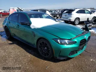 2025 BMW M3 Competition xDrive with VIN WBS33HJ0XSFT91930, listed as a Copart auction lot 49495015 with 285 mi miles and Salvage Title. Bid and sale history available at carsss.com. Image 4.