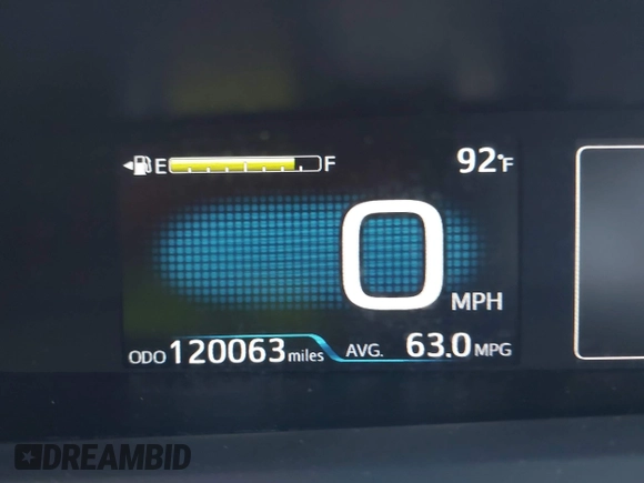 2017 Toyota Prius Two with VIN JTDKARFUXH3040763, listed as a IAAI auction lot 42041831 with 120,063 mi miles. Bid and sale history available at carsss.com. Image 7.