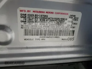 2016 Mitsubishi Outlander SEL z VIN JA4AR4AW5GZ038621, wystawiony jako Copart lot #82545934 z przebiegiem 56 503 mil mil oraz Szkoda całkowita • Salvage title. Historia ofert i sprzedaży dostępna na DreamBid. Obrazek 14.