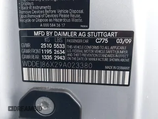 2009 Mercedes-Benz CL 5.5L V8 with VIN WDDEJ86X29A023380, listed as a IAAI auction lot 41746047 with 59,496 mi miles. Bid and sale history available at carsss.com. Image 9.