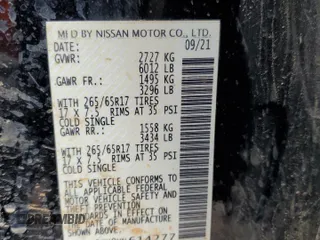 2022 Nissan Frontier SV with VIN 1N6ED1EK8NN614277, listed as a Copart auction lot 54945365 with 109,442 mi miles and Salvage title. Bid and sale history available at DreamBid. Image 13.