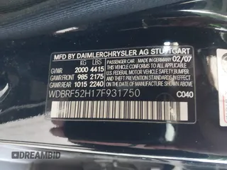 2007 Mercedes-Benz C 230 Sport z VIN WDBRF52H17F931750, wystawiony jako IAAI lot #42207507 z przebiegiem 164 202 mil mil oraz . Historia ofert i sprzedaży dostępna na DreamBid. Obrazek 9.