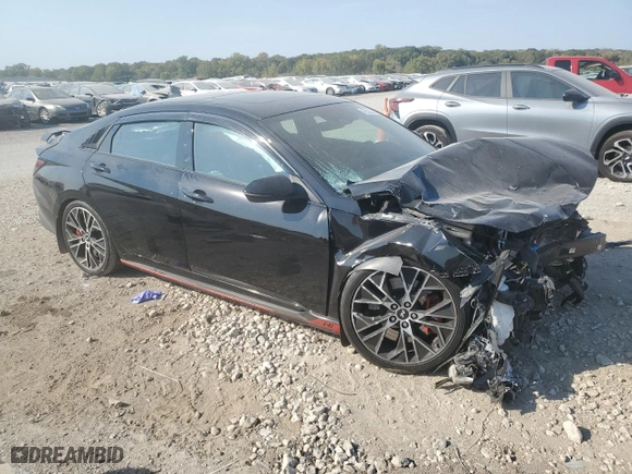 2023 Hyundai Elantra N with VIN KMHLW4AK0PU013610, listed as a Copart auction lot 75523324 with 0 mi miles and Salvage Title. Bid and sale history available at carsss.com. Image 4.