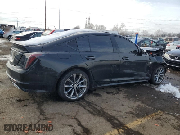 2025 Cadillac CT5 Sport with VIN 1G6DU5RKXS0113984, listed as a Copart auction lot 46092135 with 1,014 mi miles and Clean Title. Bid and sale history available at DreamBid. Image 3.