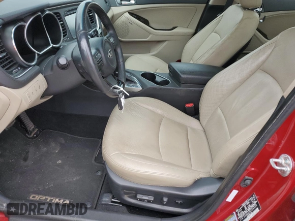 2014 Kia Optima EX z VIN 5XXGN4A73EG265049, wystawiony jako Copart lot #53944645 z przebiegiem 89 041 mil mil oraz Szkoda całkowita • Salvage title. Historia ofert i sprzedaży dostępna na DreamBid. Obrazek 7.