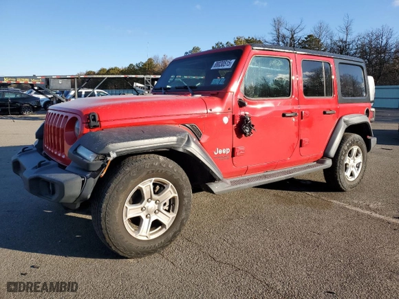 2018 Jeep Wrangler Unlimited Sport S with VIN 1C4HJXDG6JW238420, listed as a Copart auction lot 88030515 with 76,922 mi miles and Salvage Title. Bid and sale history available at carsss.com. Image 1.