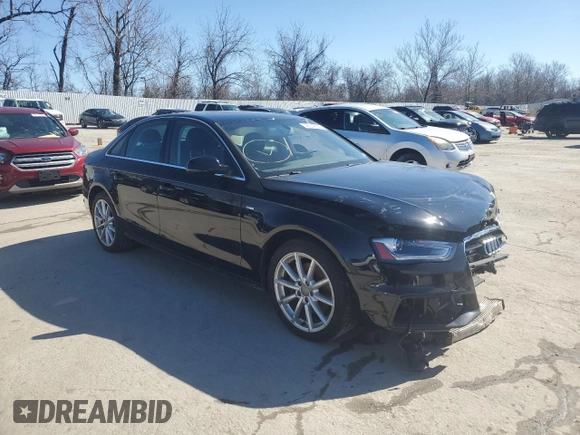 2015 Audi A4 Premium Plus with VIN WAUFFAFL5FN024562, listed as a Copart auction lot 48058595 with 0 mi miles and Salvage Title. Bid and sale history available at carsss.com. Image 4.