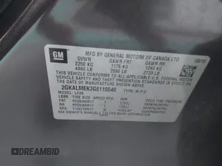 2016 GMC Terrain SLE z VIN 2GKALMEK3G6115548, wystawiony jako IAAI lot #41784037 z przebiegiem 184 352 mil mil oraz . Historia ofert i sprzedaży dostępna na DreamBid. Obrazek 9.