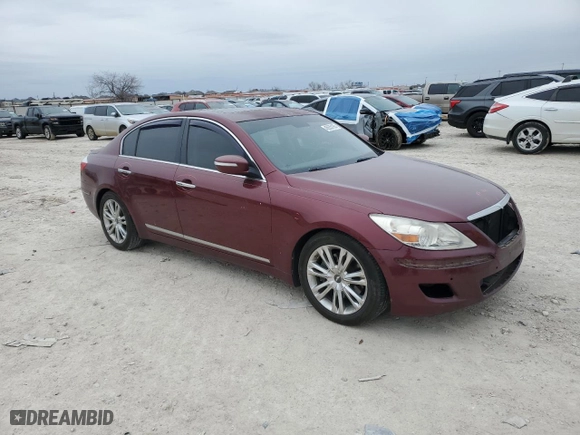 2010 Hyundai Genesis with VIN KMHGC4DF3AU101521, listed as a Copart auction lot 45555195 with 127,577 mi miles and Salvage Title. Bid and sale history available at carsss.com. Image 4.