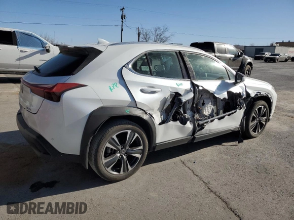 2022 Lexus UX with VIN JTHX3JBH1N2051189, listed as a Copart auction lot 49733245 with 33,265 mi miles and Salvage Title. Bid and sale history available at carsss.com. Image 3.