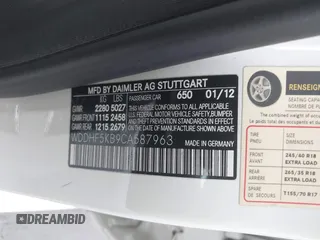 2012 Mercedes-Benz E 350 Luxury with VIN WDDHF5KB9CA587963, listed as a IAAI auction lot 41709096 with 121,945 mi miles and . Bid and sale history available at carsss.com. Image 9.